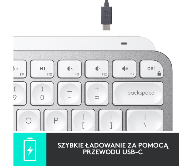 LOGITECH Klawiatura bezprzewodowa MX Keys Mini 920-010499 jasnoszara - 680463 - zdjęcie 5